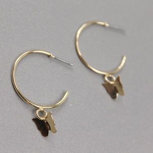 Butterfly Hoop Earrings